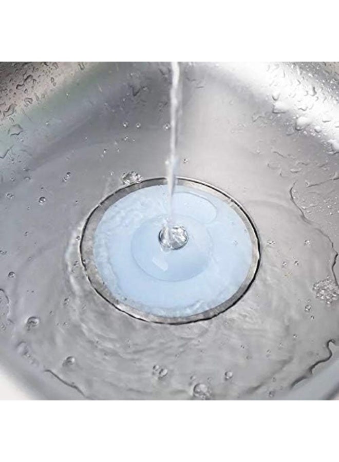 سدادة ومصفاة سيليكون لحوض الاستحمام – غطاء صرف عالمي للحمام، المطبخ وغرفة الغسيل، مناسب للمصارف من 1.34 إلى 3.71 بوصة، سهل الاستخدام والتنظيف – أزرق - Image 4