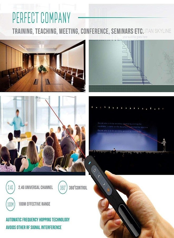 rts Professional high power red Laser usb Wireless Laser Presenter Presentation ppt pointer Remote Control Slider Changer Controller Restar 2.4GHz Projector Laptop Control Show Light Clicker Laser Pointer - Image 4