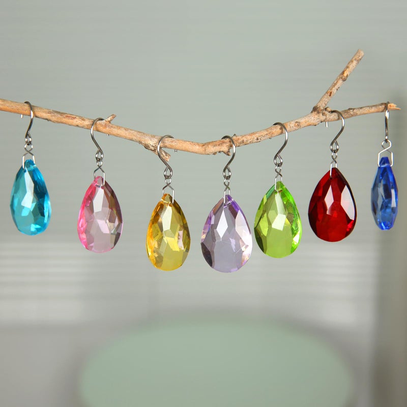 HYBEADS 38mm Crystal Suncatcher Prism, 10pcs Multicolor Teardrop Crystals Chandeliers Replacement Pendants for Lamp Windows Hanging Rainbow Maker Ornaments Birthday Wedding Party Home Decor Gifts - Image 3