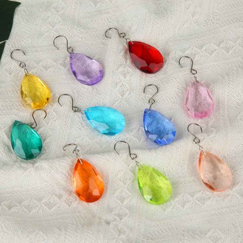 HYBEADS 38mm Crystal Suncatcher Prism, 10pcs Multicolor Teardrop Crystals Chandeliers Replacement Pendants for Lamp Windows Hanging Rainbow Maker Ornaments Birthday Wedding Party Home Decor Gifts - Image 4