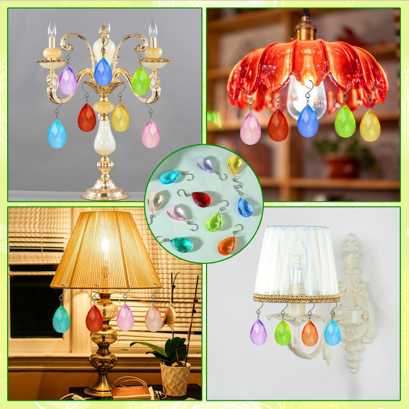 HYBEADS 38mm Crystal Suncatcher Prism, 10pcs Multicolor Teardrop Crystals Chandeliers Replacement Pendants for Lamp Windows Hanging Rainbow Maker Ornaments Birthday Wedding Party Home Decor Gifts - Image 2