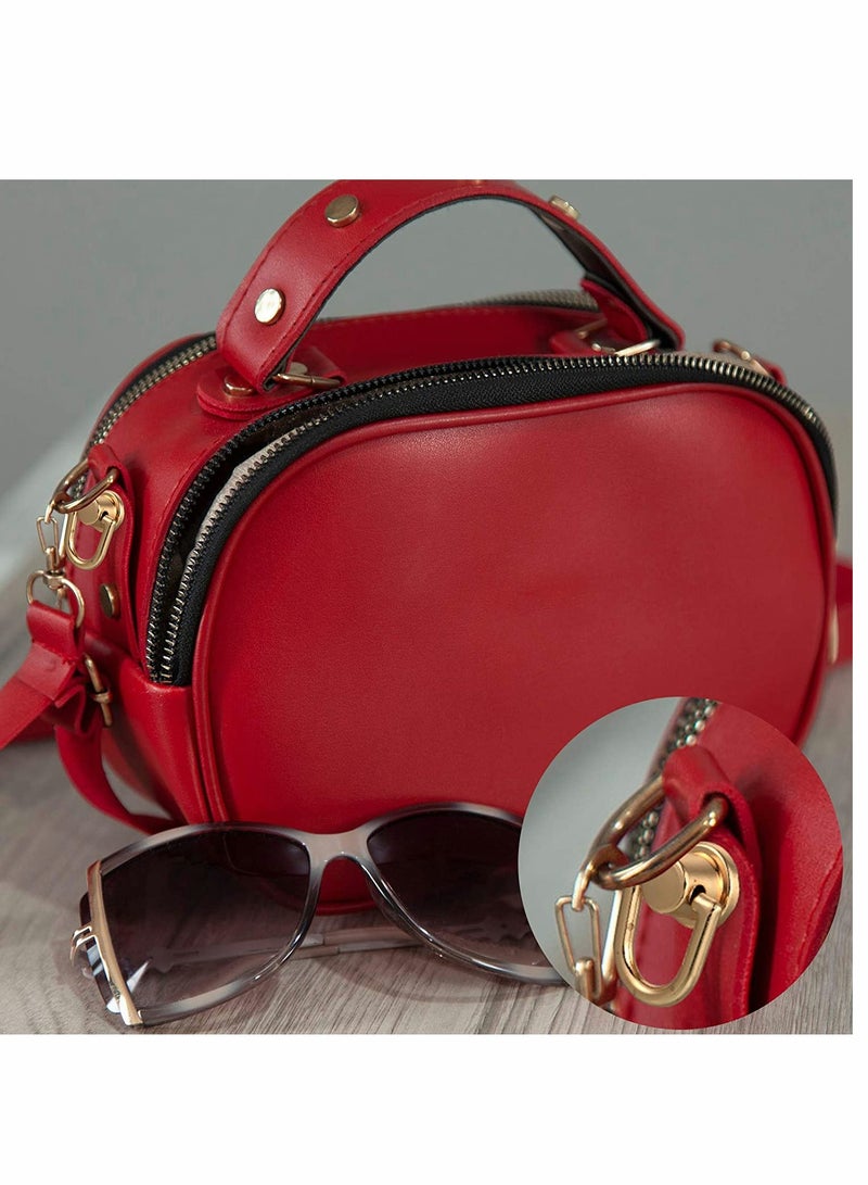 12 Pieces D Ring Stud Screw Ball Post Head ons with D Ring and Stud Screw, Metal Ring for Wallet Strap Shoes Decoration and DIY Leather Accessories Pets Crafts (Gold) - Image 3