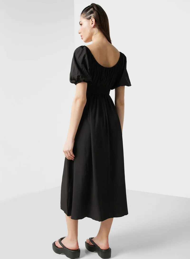 Ginger Smocked Waist Midi Dress