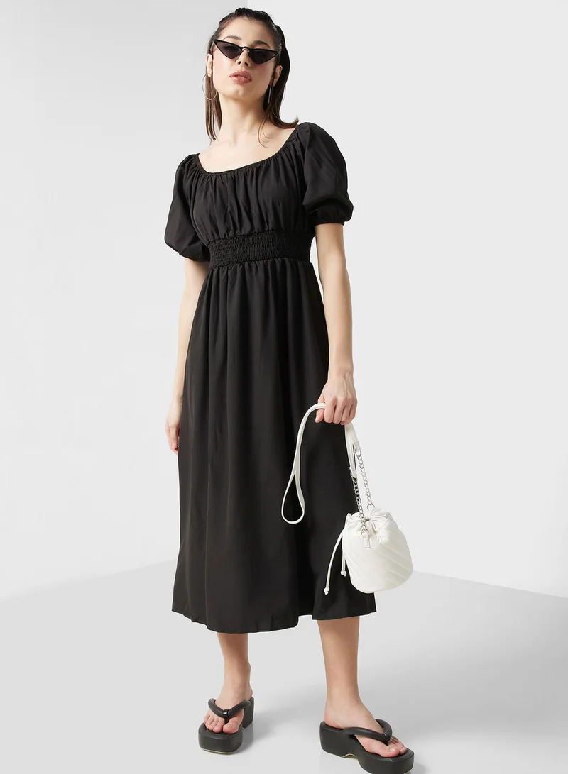 Ginger Smocked Waist Midi Dress