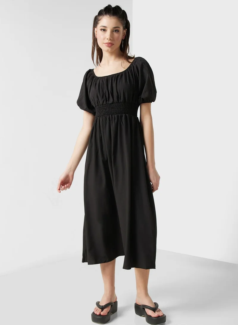 Ginger Smocked Waist Midi Dress