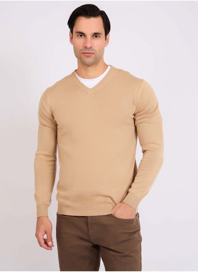 DALYDRESS - Men Regular Fit Pullover - Beige - Image 1
