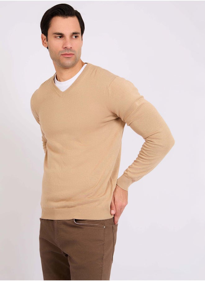 DALYDRESS - Men Regular Fit Pullover - Beige - Image 1