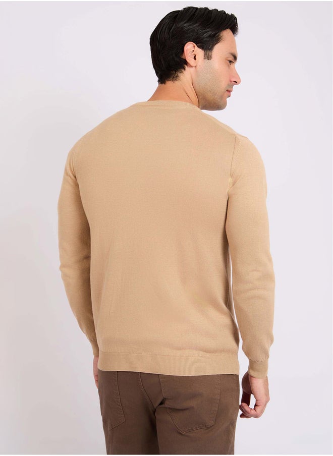 DALYDRESS - Men Regular Fit Pullover - Beige - Image 1