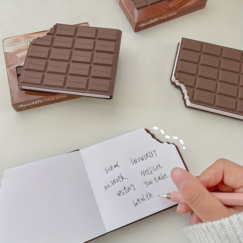 Pink 2 Piece Chocolate Notebook Set With Pen Cute Memo Pad For Students - Image 3