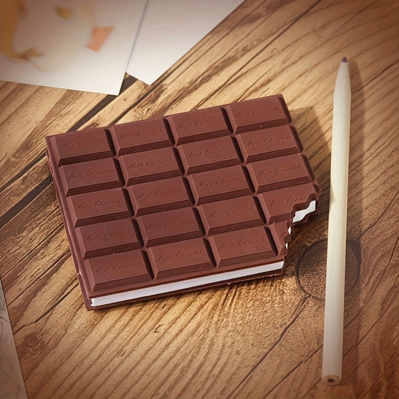 Pink 2 Piece Chocolate Notebook Set With Pen Cute Memo Pad For Students - Image 4