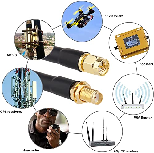 XRDS -RF SMA Extension Cable 200 FT with SMA Male to Female Connector 50 Ohm KMR240 Low Loss Coax Coaxial Cable - Image 4