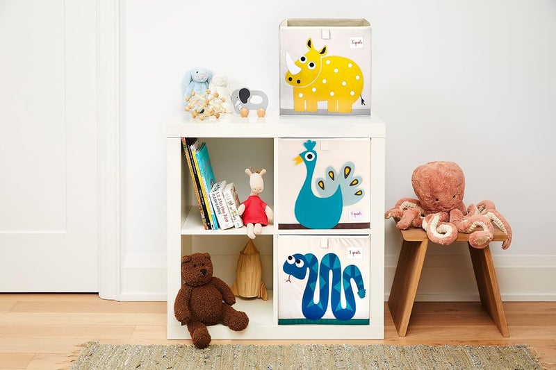 3 Sprouts Cube Storage Box - Organizer Container for Kids & Toddlers - Rhino - Image 4