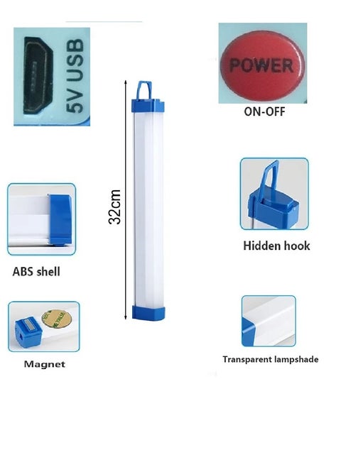كشاف طوارئ قابل لإعادة الشحن CBK BK-300 مناسب للمكتب والمنزل والتخييم - ٤٠ وات - ٣٢سم - 3 أوضاع تشغيل