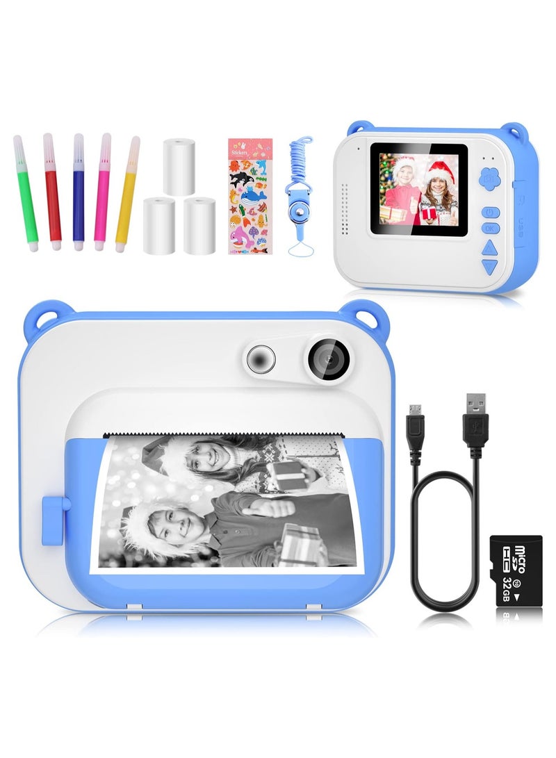 AROAQ Kids Instant Camera for 3-12 Years Old Kids Toddlers Childrens Boys Girls Birthday Gifts 2.0 Inch Screen 12MP / 1080P HD Video Camera Baby Instant Print Digital Camera With 32G TF Card - Image 1