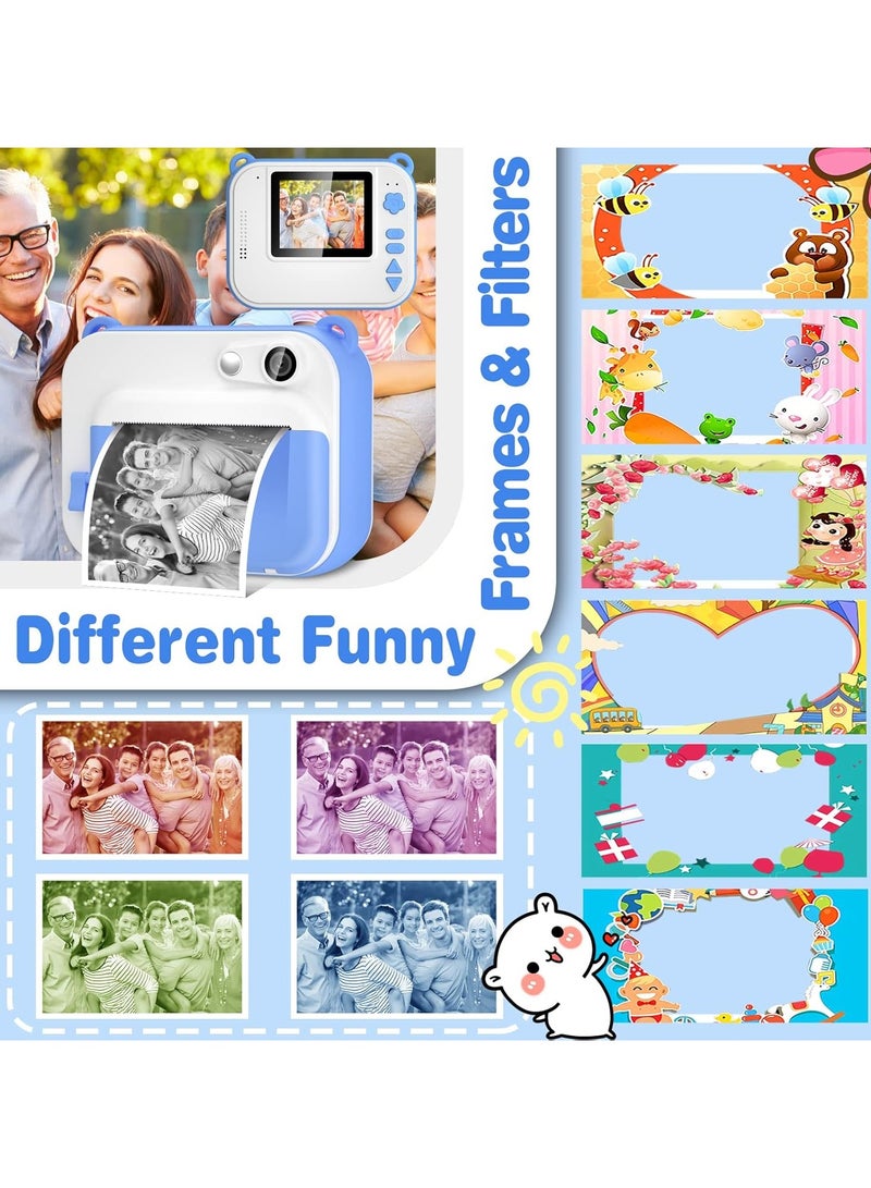 AROAQ Kids Instant Camera for 3-12 Years Old Kids Toddlers Childrens Boys Girls Birthday Gifts 2.0 Inch Screen 12MP / 1080P HD Video Camera Baby Instant Print Digital Camera With 32G TF Card - Image 4