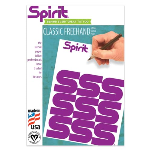 Spirit® Classic Freehand Tattoo Stencil Transfer Paper, 8.5" X 11" (100 Sheets), Certified Vegan, Proudly Made in The USA - Image 1