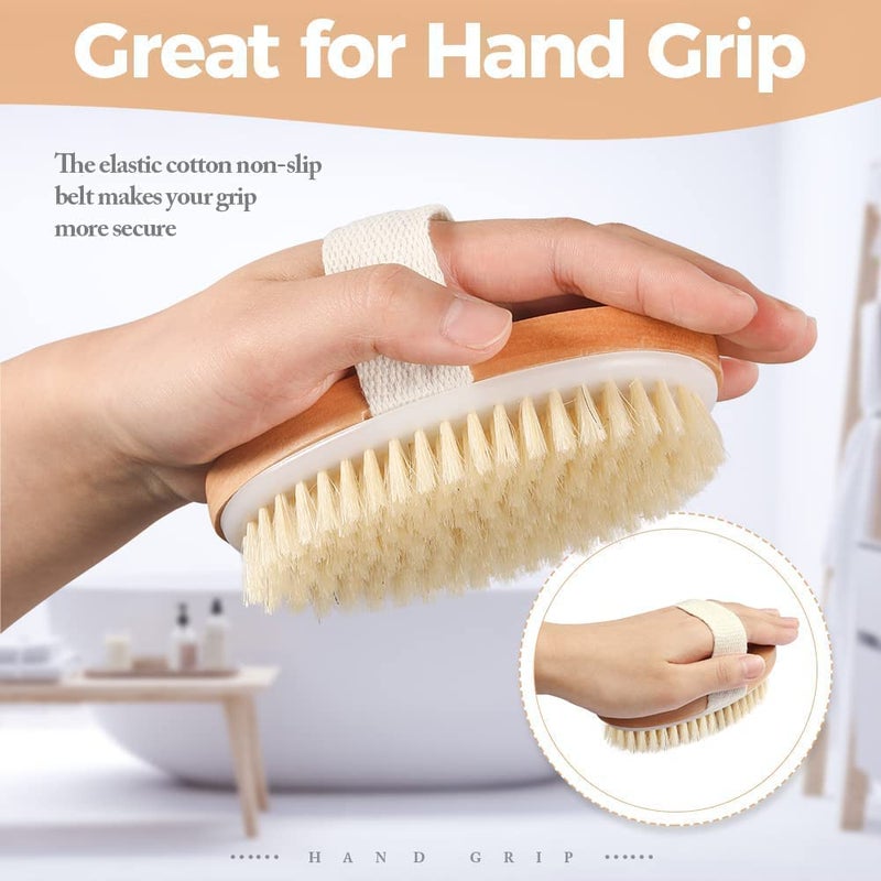 MustHome Detachable Wooden Bristle Bath Brush with Long Handle Easy Massage | Body Brush Set of 2 | Removes Dead Skin, Cellulite | Brown (Combo 3) - Image 5
