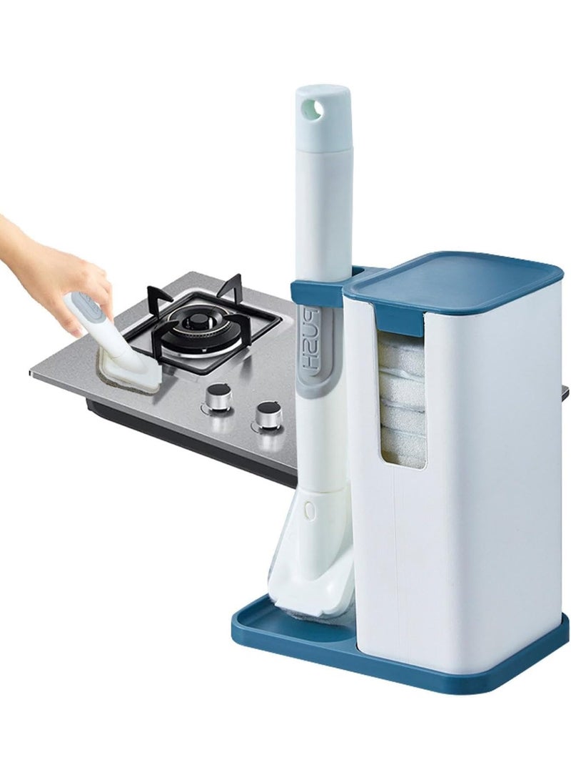 فرشاة تنظيف حلل بمقبض طويل و4 رؤوس إضافية - Image 1