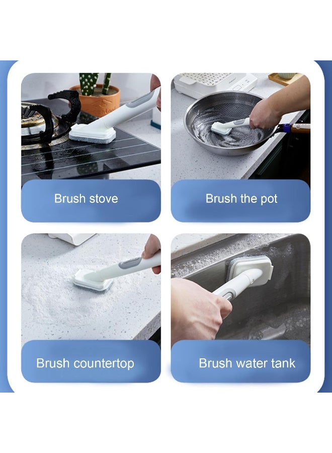 فرشاة تنظيف حلل بمقبض طويل و4 رؤوس إضافية - Image 4