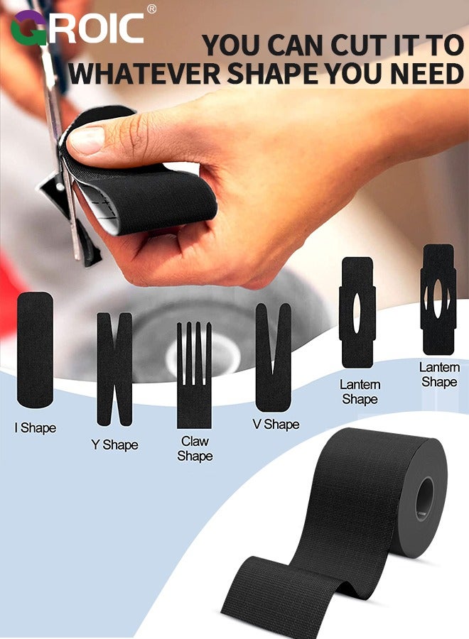 GROIC 3 Rolls Kinesiology Tape, Sports Tape Athletic Recovery Pain Relieve Strong Adhesion Waterproof Sports Theraeputic Tape for Muscle Pain Relief and Joint Support  [2” x 197”] - Image 3