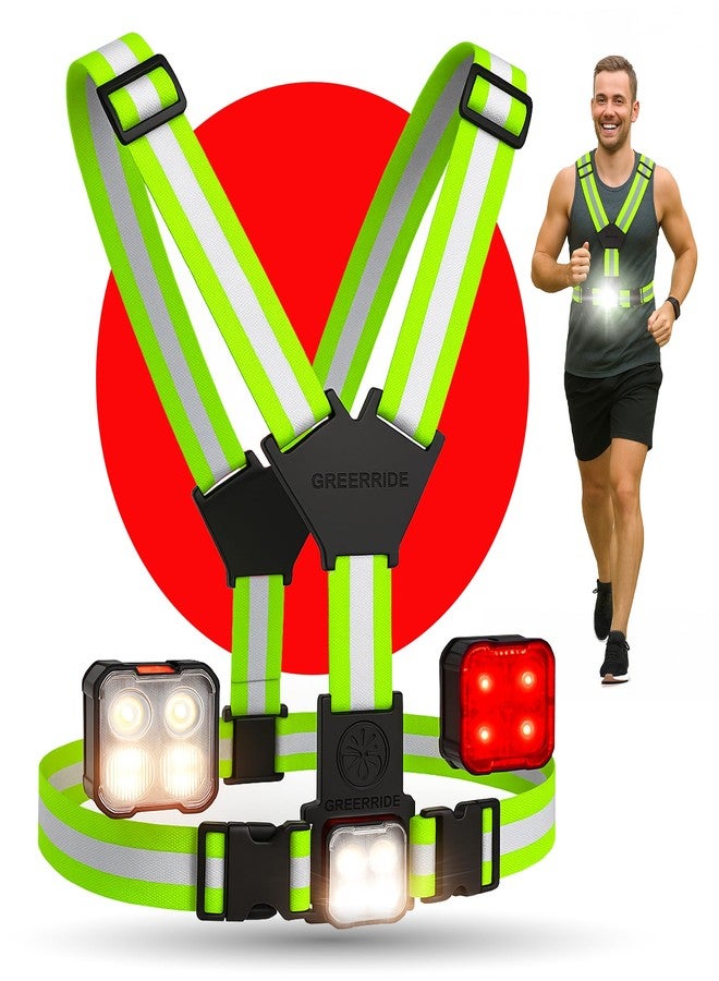 GREERRIDE Light Up Running Vest - Light up Vest for Night Walking with Removable LEDs, Reflective Safety Gear for Men and Women to Provide High Visibility, Gift for Runners and Bikers - Image 1