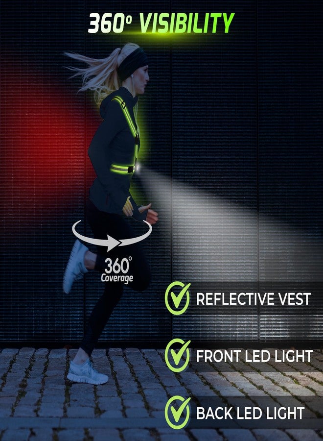 GREERRIDE Light Up Running Vest - Light up Vest for Night Walking with Removable LEDs, Reflective Safety Gear for Men and Women to Provide High Visibility, Gift for Runners and Bikers - Image 2