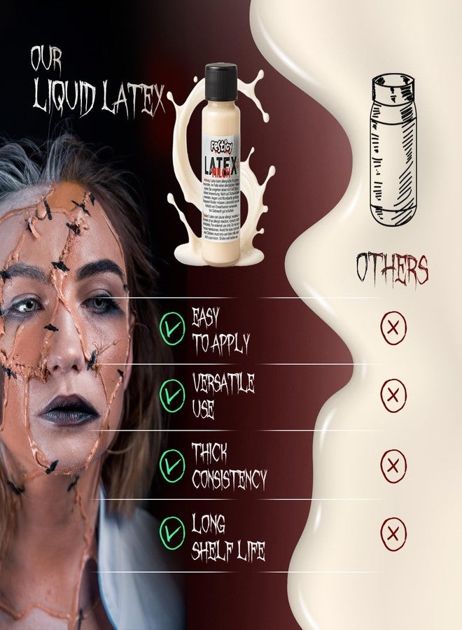 Festicy Liquid Latex - 1 oz Bottle for SFX, Cosplay & Special Effects - Ideal for Creating Realistic Wounds & Scars, Halloween & Theater Makeup (White) - Image 3