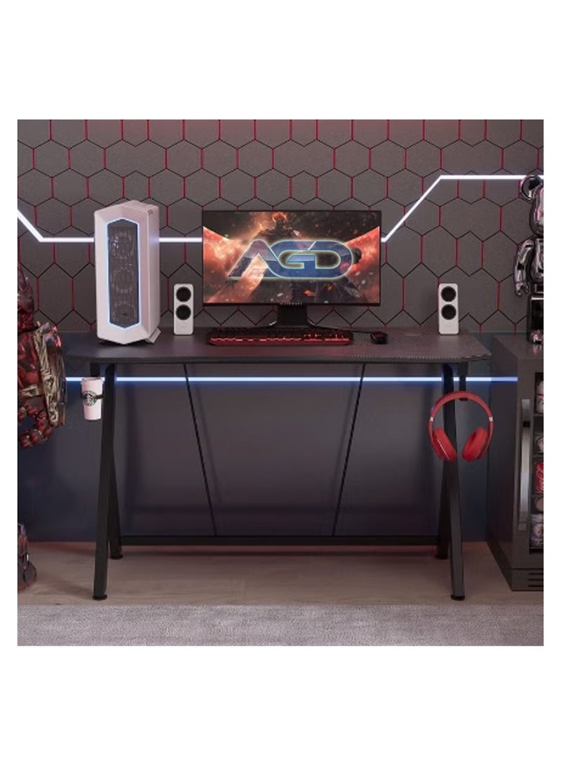 AGD Gaming Desk 120cm Home Computer Desk Office Desk with Carbon Fiber Top (Black) - Image 3