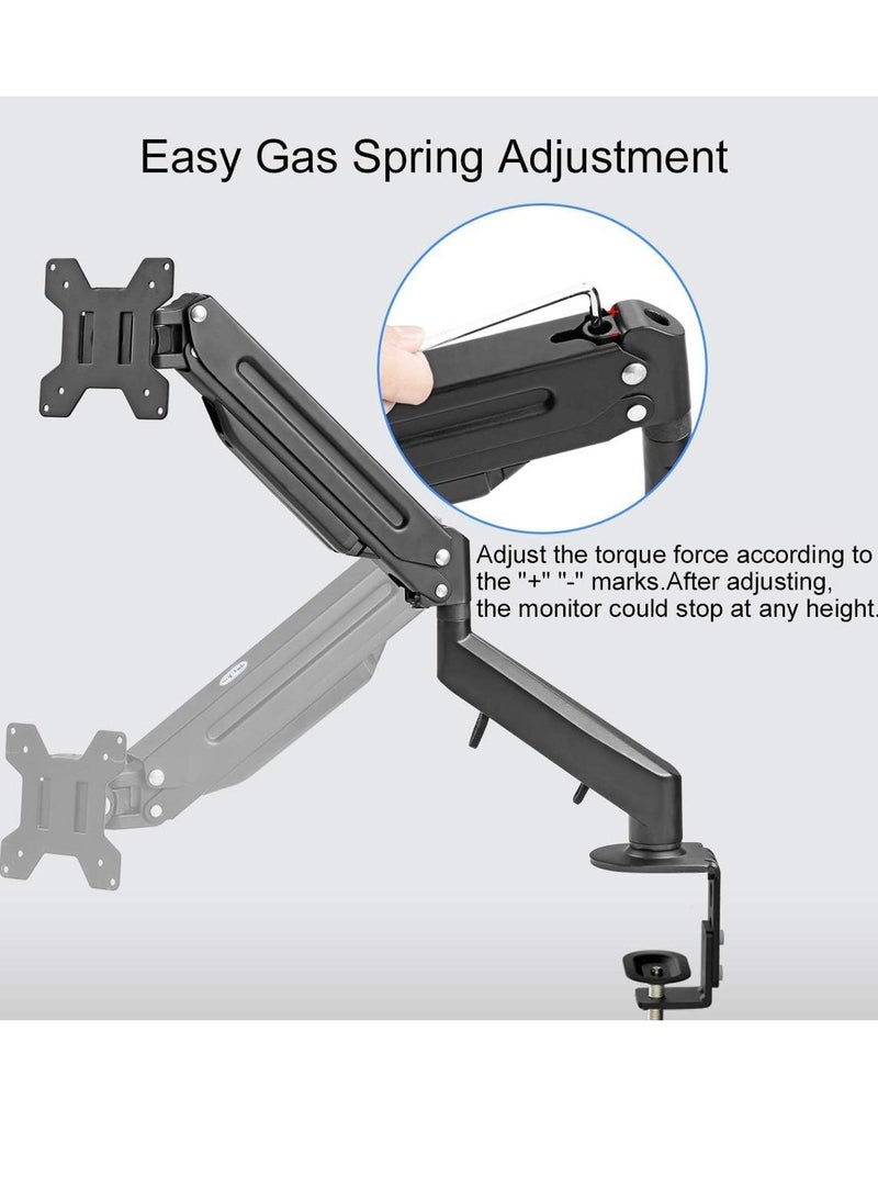 ELTRAZONE Monitor Mount Gas Spring Monitor Arm Desk Mount Fully Adjustable Fits 17 20 22 23 24 26 32 inch Monitors Weight Capacity up to 22 lbs - Image 4
