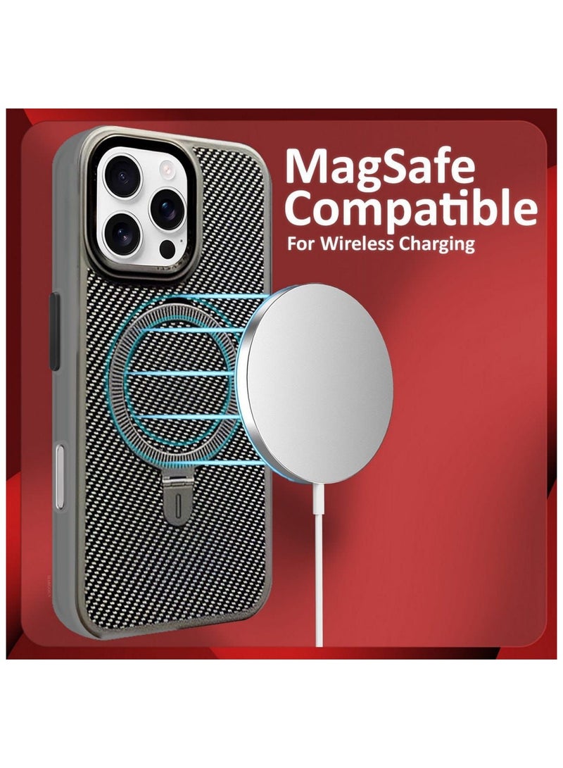 MagSafe Compatible Shockproof Case for iPhone 12 Pro – Carbon Fiber Texture, Slim Protective Cover with Wireless Charging Support - Image 3