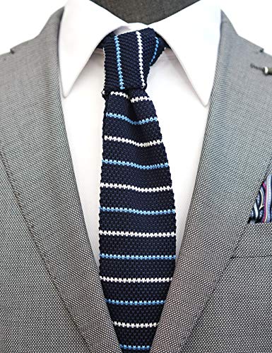 BELLUNO Skinny Knit NeckTies for Men, 4-PAK 2.2" Flat-end Smart Sock Ties - Image 3