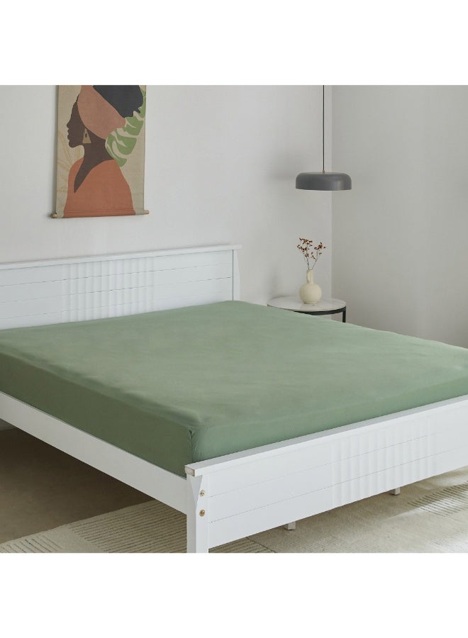 Home Box Derby Solid Microfiber Olympic Queen Fitted Sheet 160 X 200 X 25 Cm - Image 1