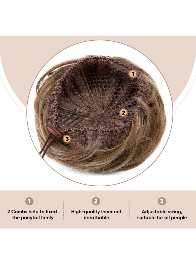 سارلا كعكة شعر سوداء صناعية برباط سحب وهمية كعكة باليه للنساء والفتيات تسريحة شعر مرفوعة على شكل كعكة دونات - Image 2