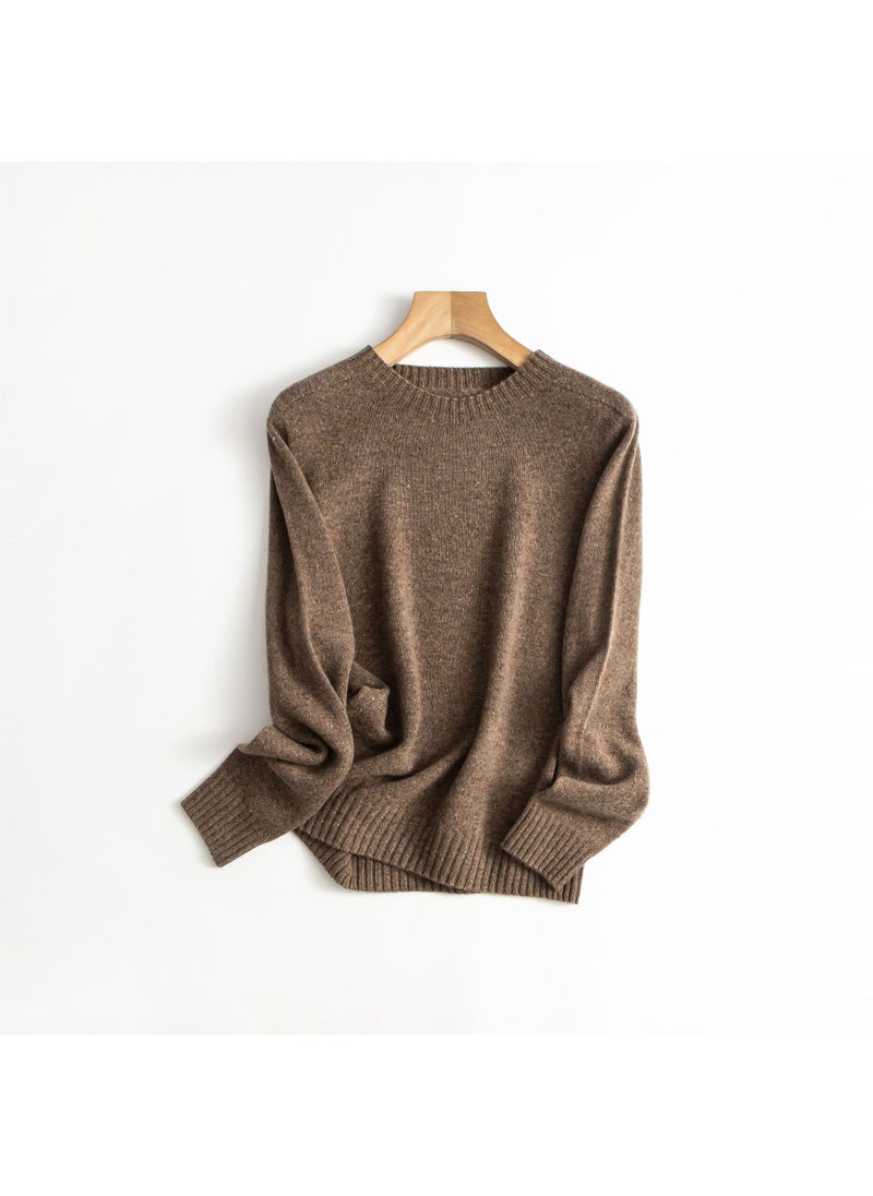 Generic Seamless Wool Sweater Ribbed Knit Womens Pullover colorful coffee  - Image 1