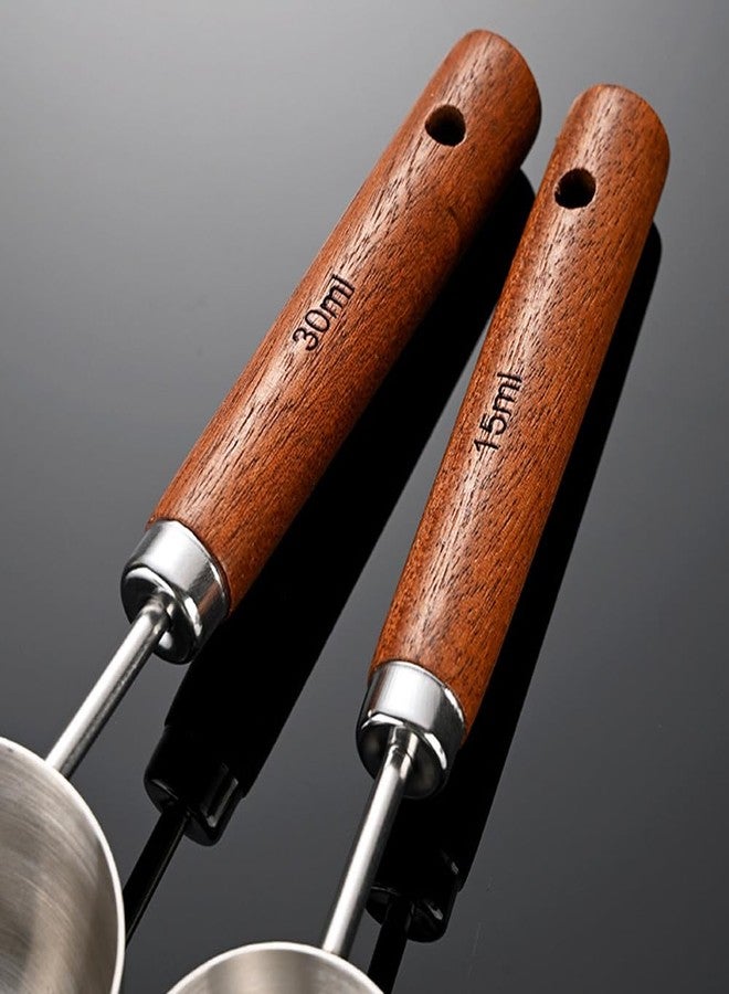 Arvintas 2PCS Vintage Coffee Scoop, Retro Stainless Steel Coffee Spoon Long Wooden Handle Coffee Scoop Kitchen Utensil for Measuring Scooping Tea Coffee Spices (15ml+30ml) - Image 5