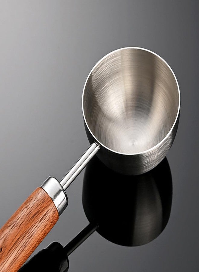 Arvintas 2PCS Vintage Coffee Scoop, Retro Stainless Steel Coffee Spoon Long Wooden Handle Coffee Scoop Kitchen Utensil for Measuring Scooping Tea Coffee Spices (15ml+30ml) - Image 3