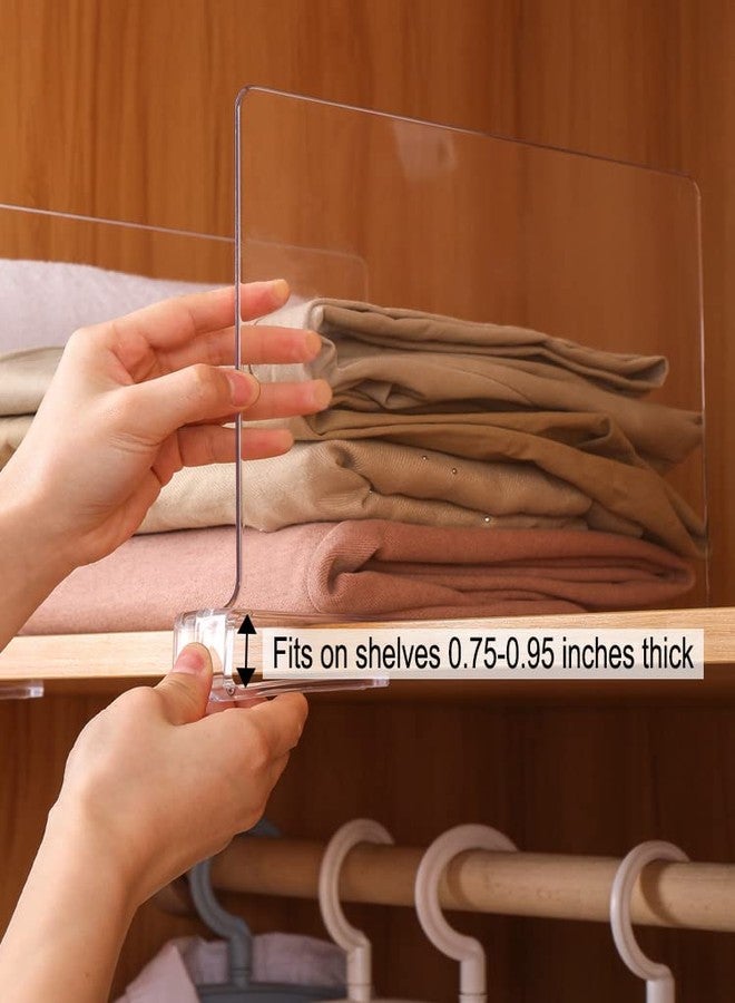 Sooyee Beautiful 8 PCS Acrylic Shelf Dividers, Perfect Perfect for Closets Kitchen Bedroom Shelving Organization to Organize Clothes Closet Shelves, Books,Towels and Hats, Purses Separators,Clear - Image 5
