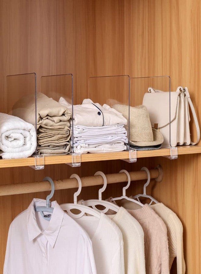 Sooyee Beautiful 8 PCS Acrylic Shelf Dividers, Perfect Perfect for Closets Kitchen Bedroom Shelving Organization to Organize Clothes Closet Shelves, Books,Towels and Hats, Purses Separators,Clear - Image 3