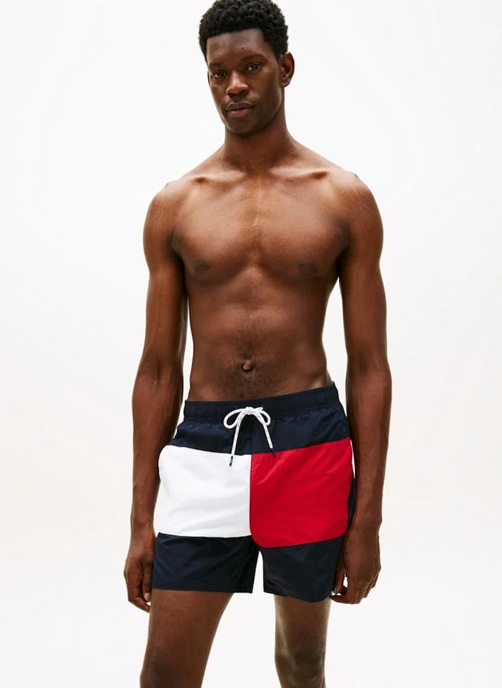 TOMMY HILFIGER Classic Colour-Blocked Mid Length Swim Shorts