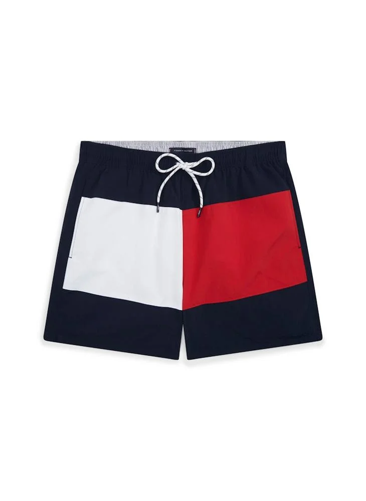 TOMMY HILFIGER  Classic Colour-Blocked Mid Length Swim Shorts for Men | Best Price UAE