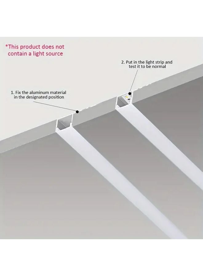 6Pcs 0 5m Silvery Aluminum LED Channel With Milky White Diffuser For Drywall Ceiling Strip - Image 5