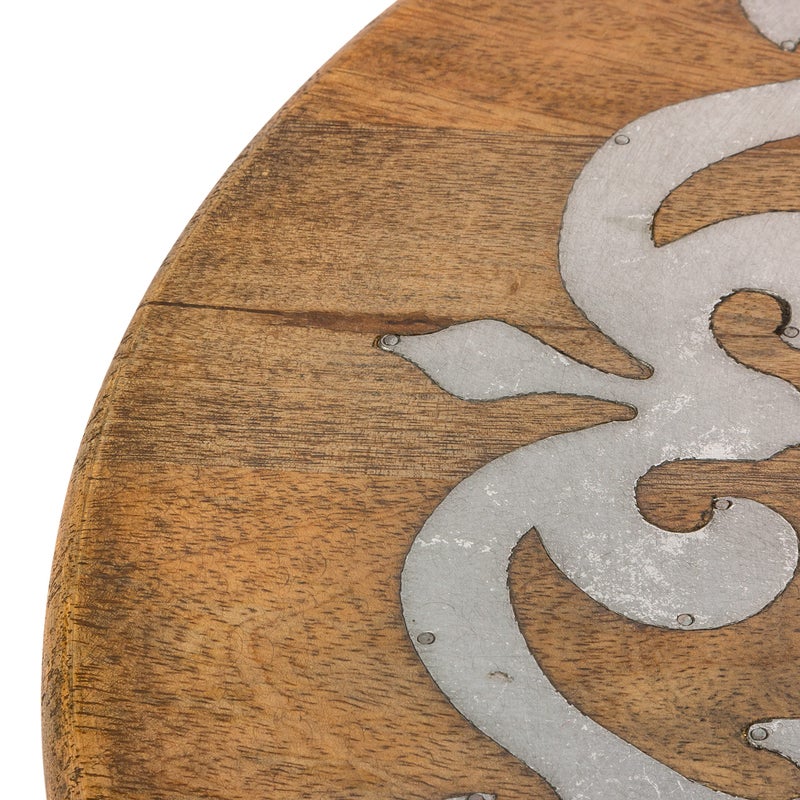 GG Collection 18-Inch Diameter Metal-Inlaid Wood Heritage Lazy Susan - Image 2
