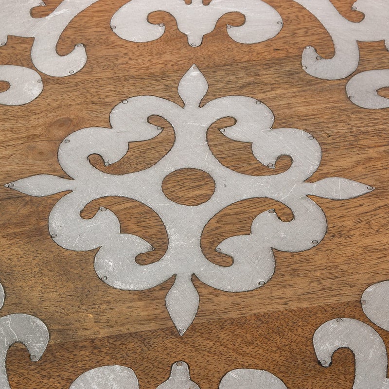 GG Collection 18-Inch Diameter Metal-Inlaid Wood Heritage Lazy Susan - Image 3