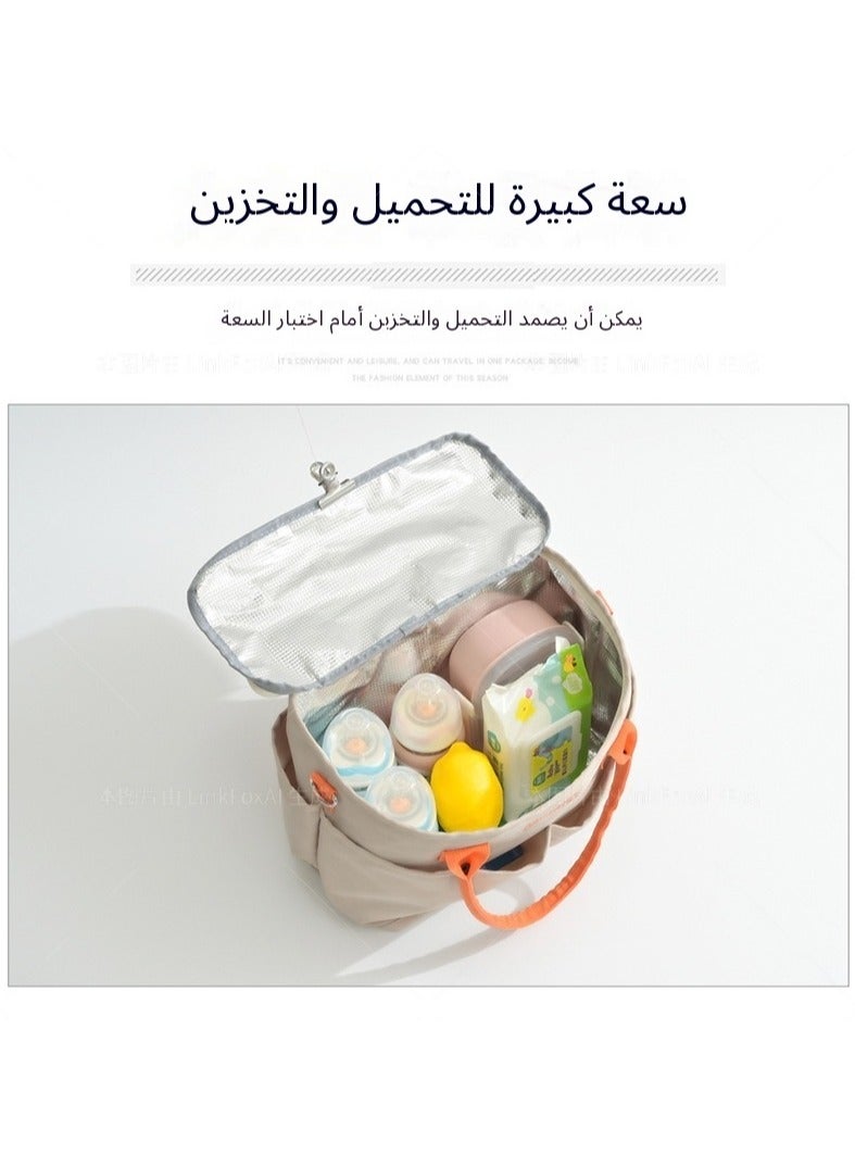 The large-capacity fashionable and trendy mommy bag can be attached to a cart or carried diagonally, making it convenient for going out - Image 4