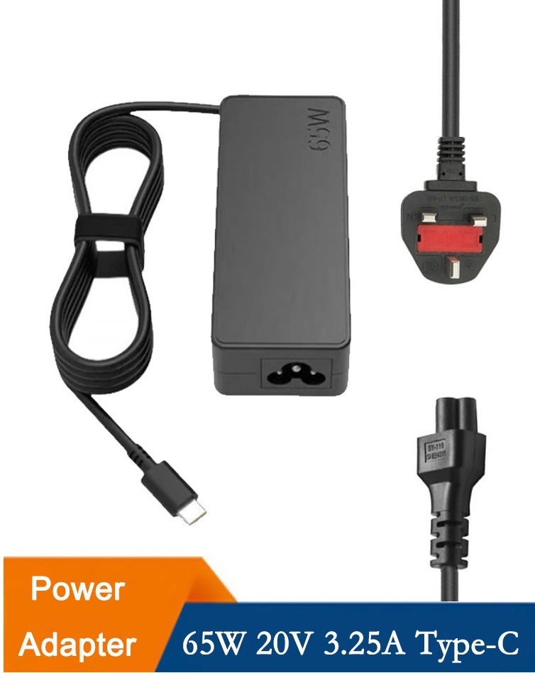 65W USB Type-C Power Adapter for Lenovo, Dell, Samsung, HP Chromebooks & USB-C Laptops, AC Charger with Overcurrent and Overvoltage Protection - Image 2