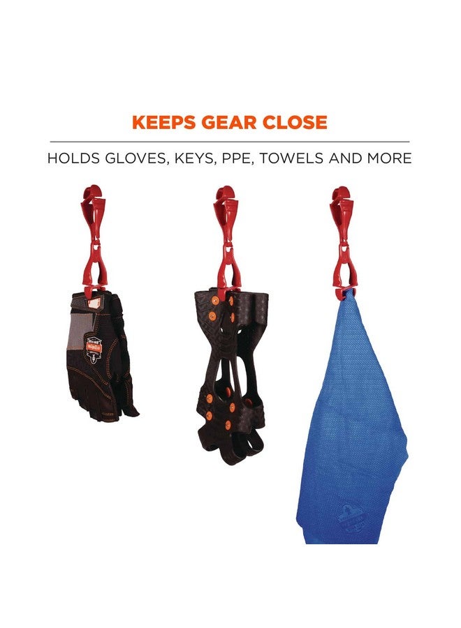 Ergodyne Squids 3400 Glove Clip Holder with Dual Clips, Red, 1 Count (Pack of 1) - Image 2