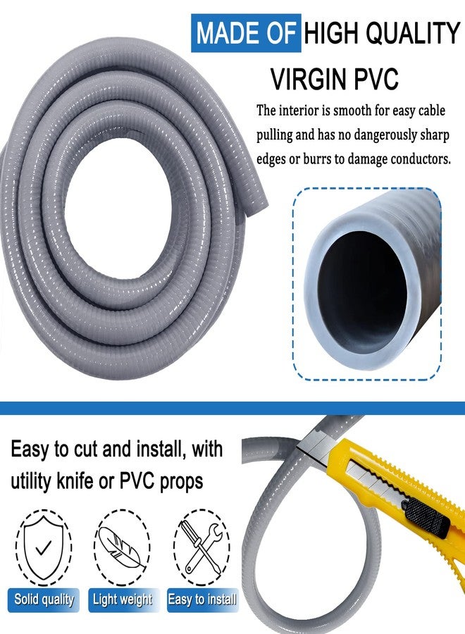 Ansgery Liquid-Tight Conduit and Connector Kit 1/2 Inch 25 Ft, Flexible Non Metallic Liquid Tight Electrical Conduit UL Certification, Electrical Conduit Kit with 5 Straight, 3 Angle Fittings - Image 3