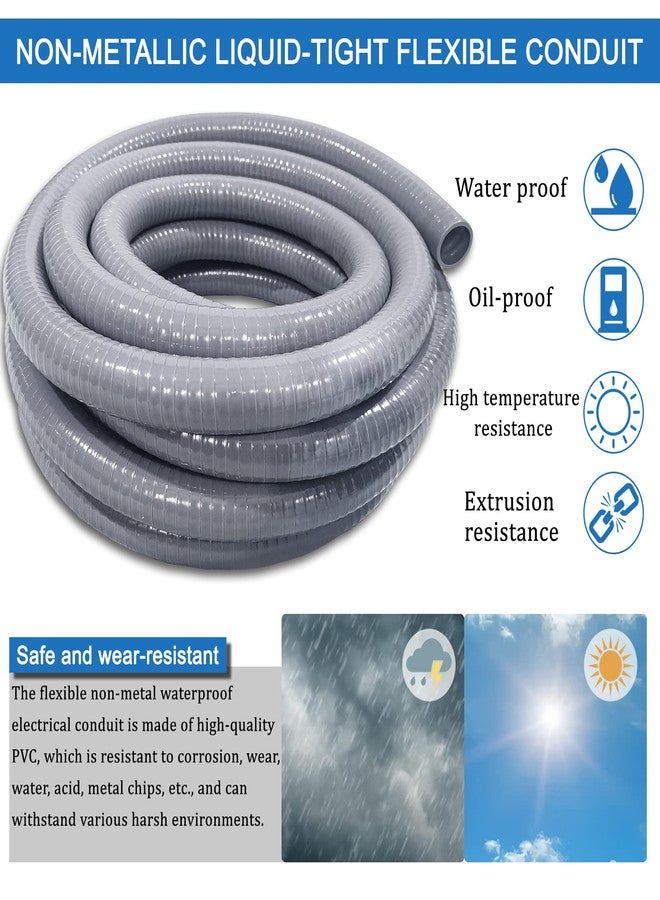 Ansgery Liquid-Tight Conduit and Connector Kit 1/2 Inch 25 Ft, Flexible Non Metallic Liquid Tight Electrical Conduit UL Certification, Electrical Conduit Kit with 5 Straight, 3 Angle Fittings - Image 5