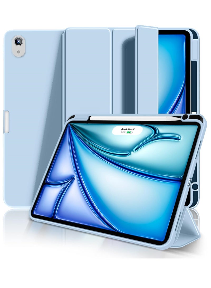 Rock Pow Case for iPad Air 11 inch(M3/M2) 2025/2024,iPad Air 5th 10.9 Inch (2022)/Air 4th 10.9 Inch (2020) with Pencil Holder, Slim Tablet Cover with Soft TPU Back, Auto Wake/Sleep Cover for Air 6th/7th 11inch/Air 4th/air 5th 10.9inch - Image 1