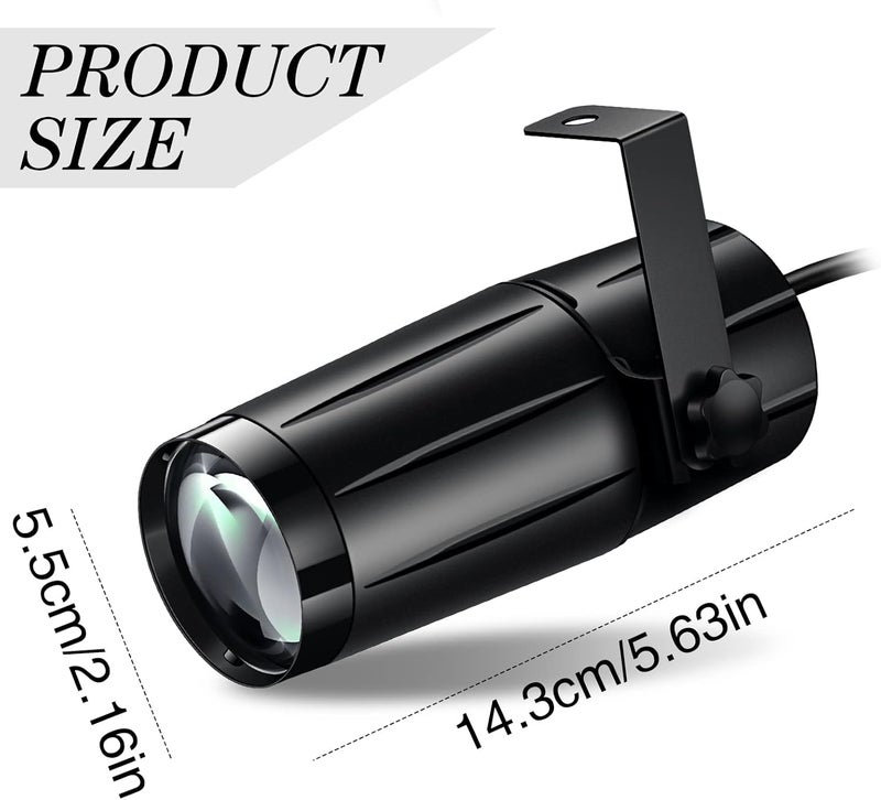 Hortsun 6 قطع ضوء كشاف كرة ديسكو LED ضوء نقطة مسرح ضوء ضيق الشعاع مصباح إسقاط LED لحفلة بار DJ حدث لون أبيض - Image 2